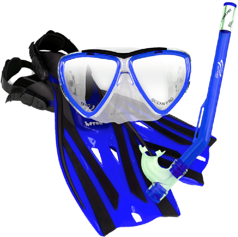 Blue Snorkeling Gear Set PNG image