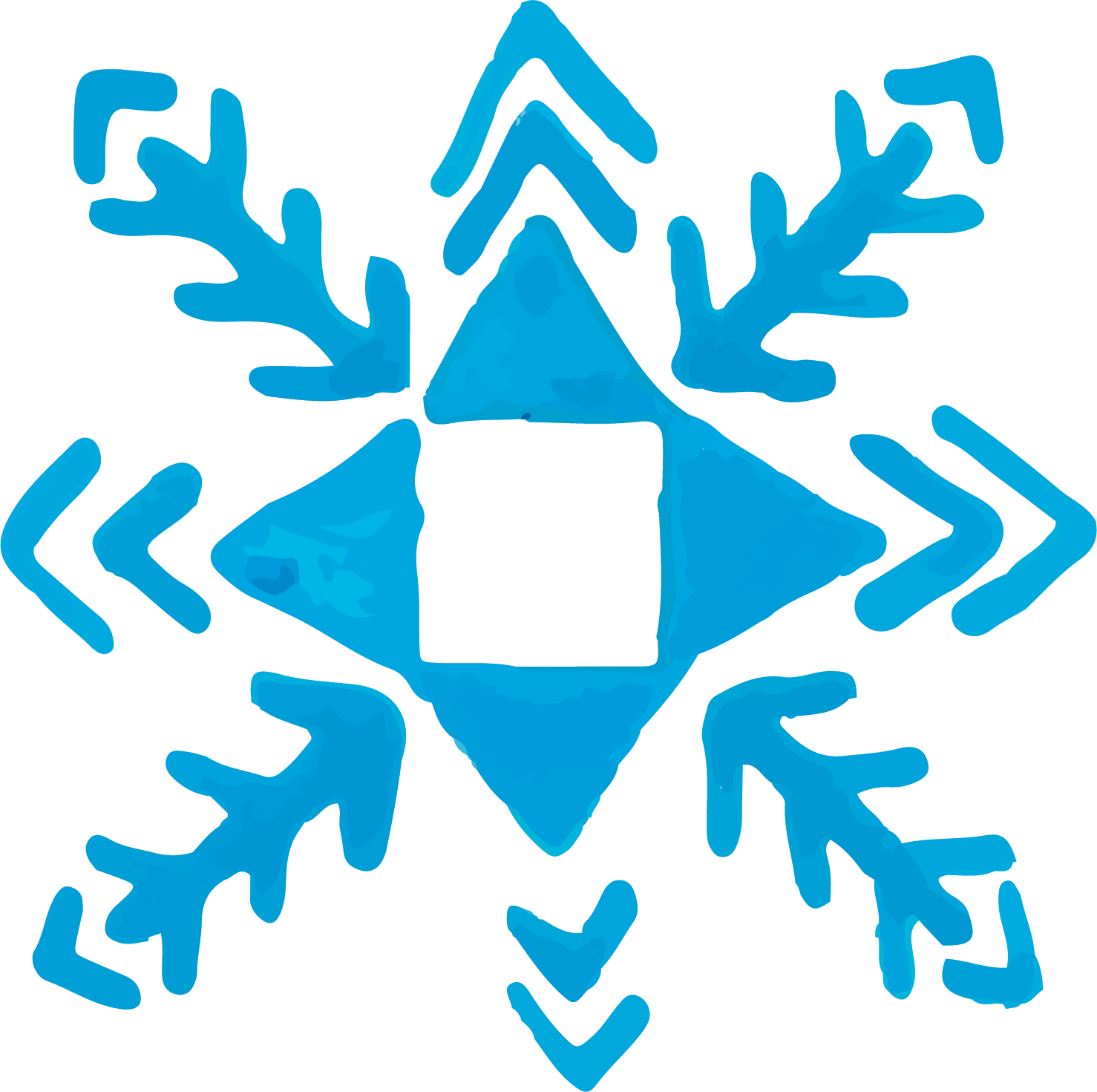 Blue Snowflake Ornament Vector PNG image