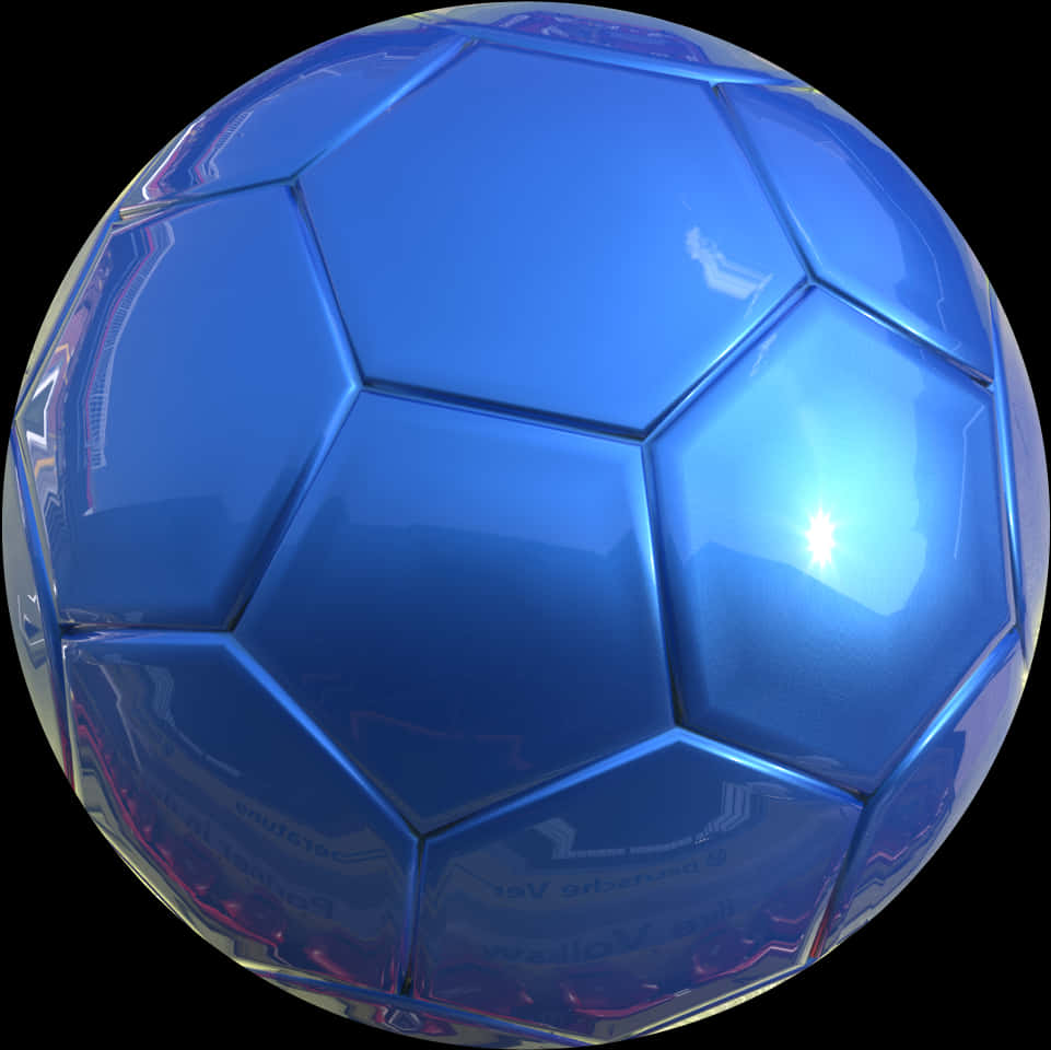Blue Soccer Ball3 D Render PNG image