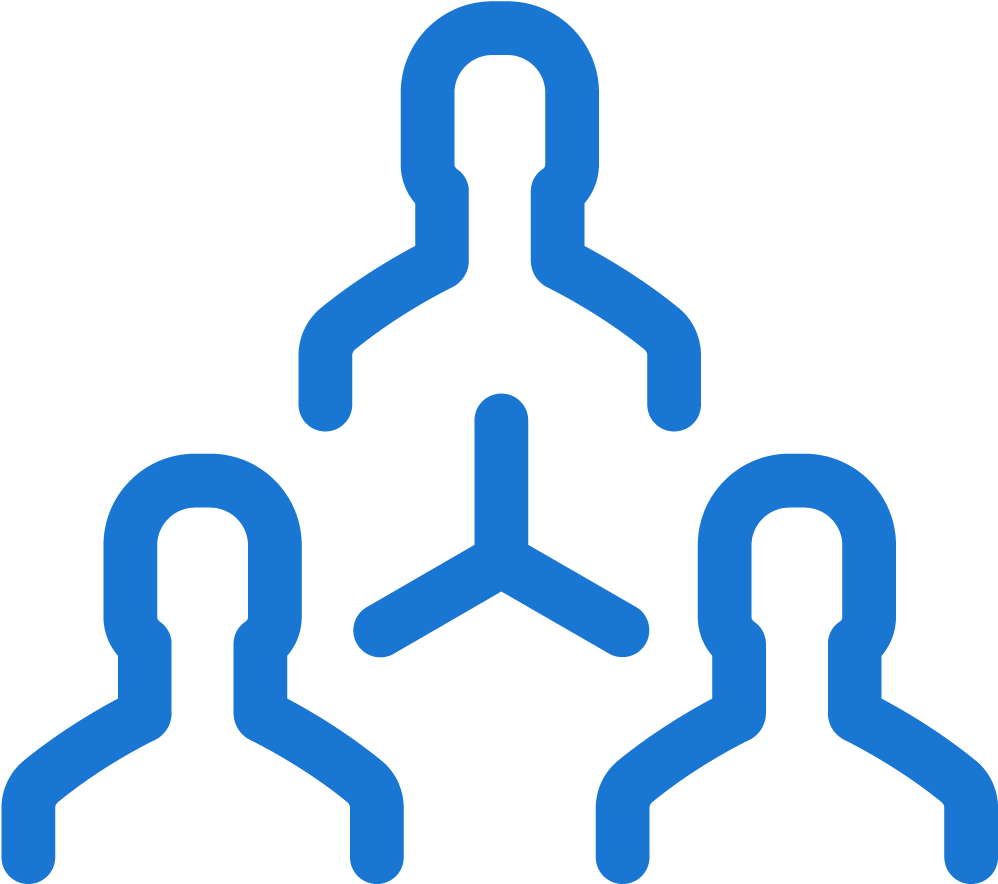 Blue Social Connection Icon PNG image