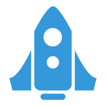 Blue Space Rocket Icon PNG image