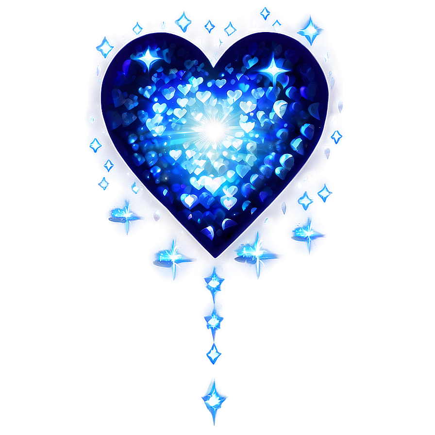 Blue Sparkle Heart Png 06262024 PNG image