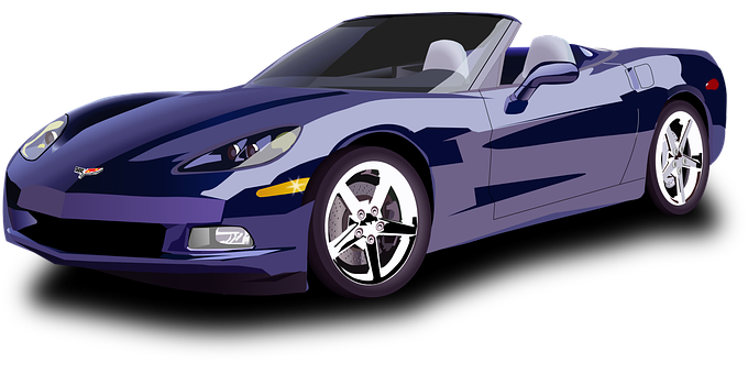 Blue Sports Car Illustration PNG image