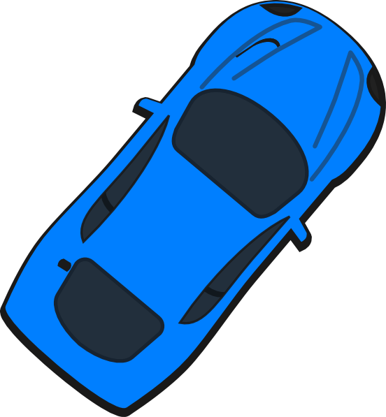 Blue Sports Car Top View PNG image
