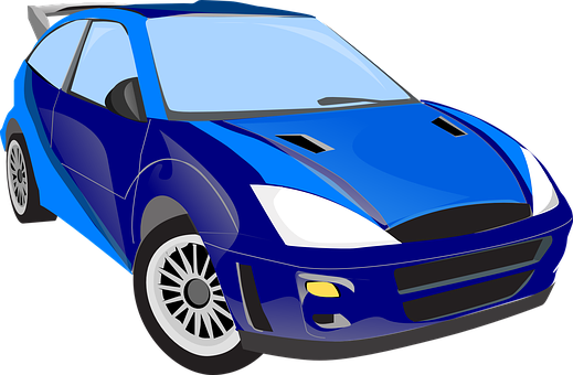 Blue Sports Car Vector Illustration PNG image