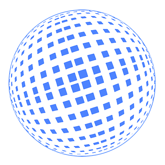 Blue Squares Sphere Illusion PNG image