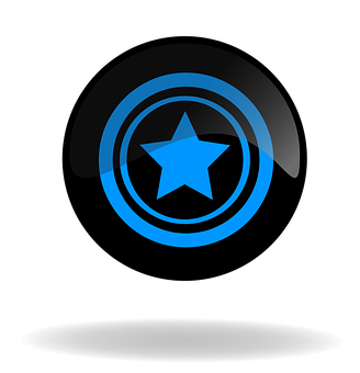 Blue Star Icon Glowing PNG image