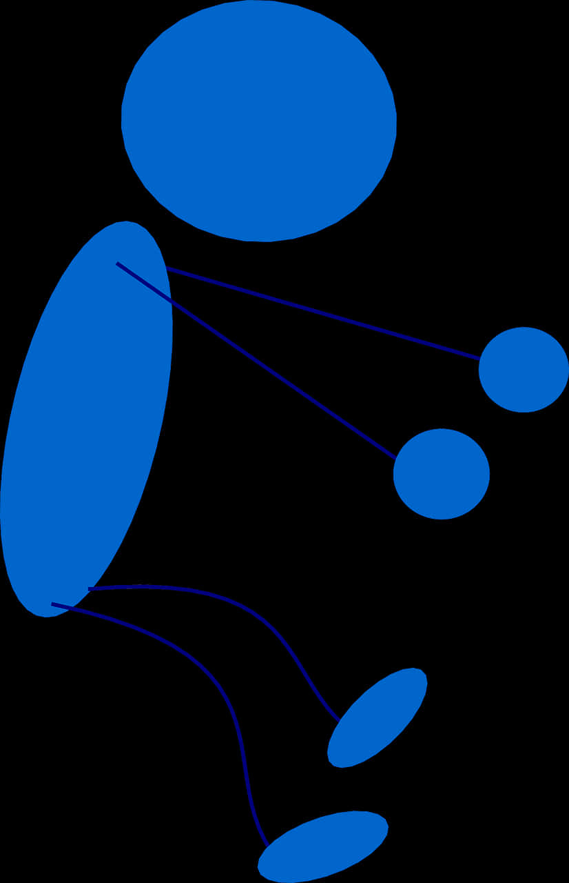Blue Stickman Figure Illustration PNG image