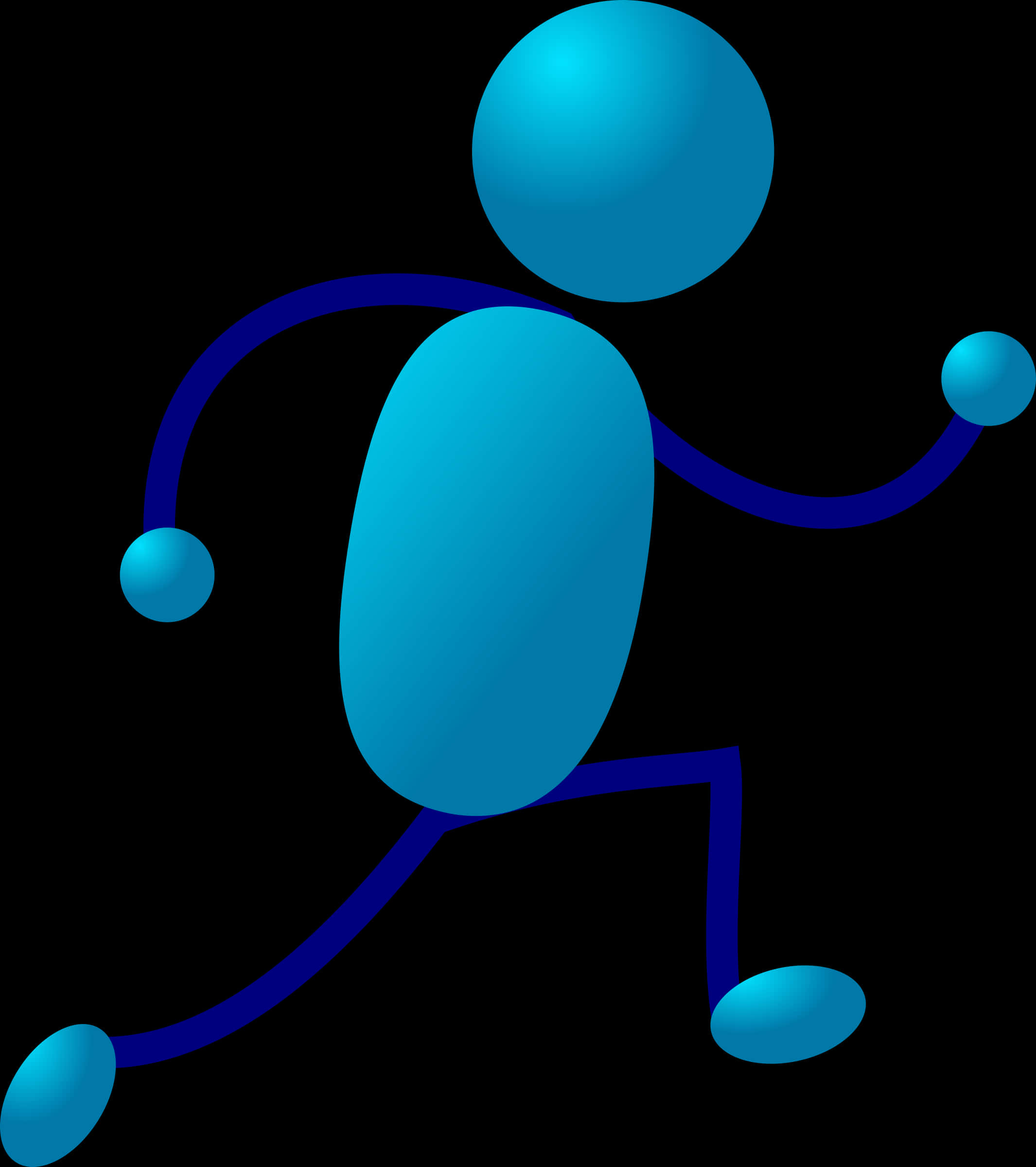 Blue Stickman Graphic PNG image