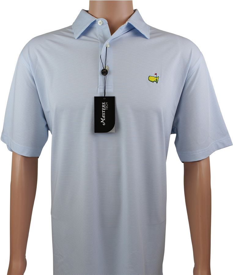 Blue Striped Polo Shirtwith Tag PNG image