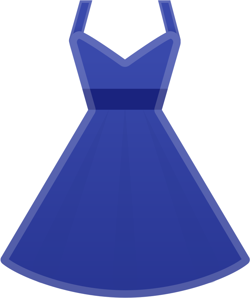 Blue Summer Dress Vector PNG image