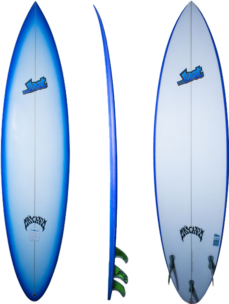 Blue Surfboard Triple View PNG image