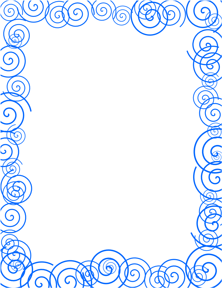 Blue Swirl Decorative Border PNG image