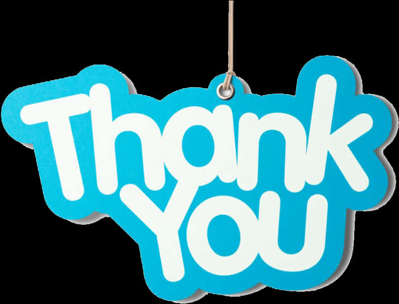 Blue Thank You Tag PNG image