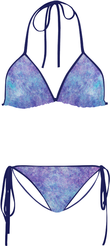 Blue Tie Dye Bikini Set PNG image