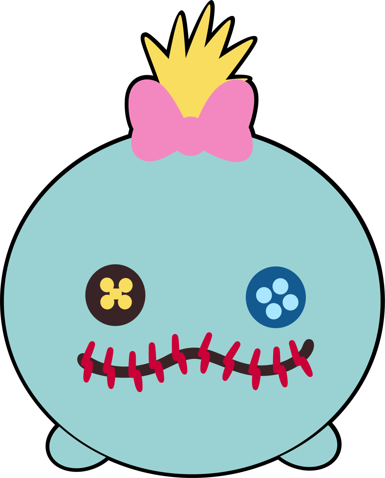 Blue Tsum Tsum Characterwith Pink Bow PNG image