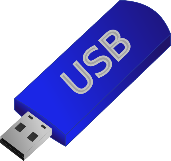 Blue U S B Flash Drive Graphic PNG image