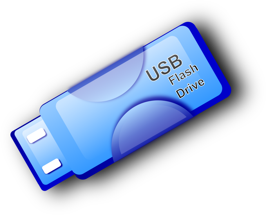 Blue U S B Flash Drive Illustration PNG image
