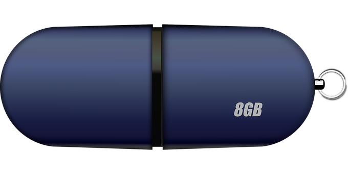 Blue U S B Flash Drive8 G B PNG image