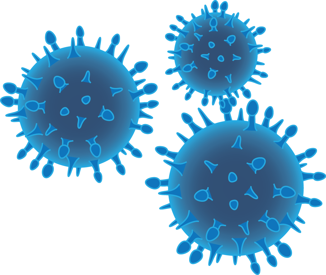 Blue Virus Particles Illustration PNG image