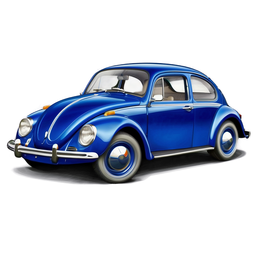 Blue Volkswagen Beetle Illustration Png 06292024 PNG image