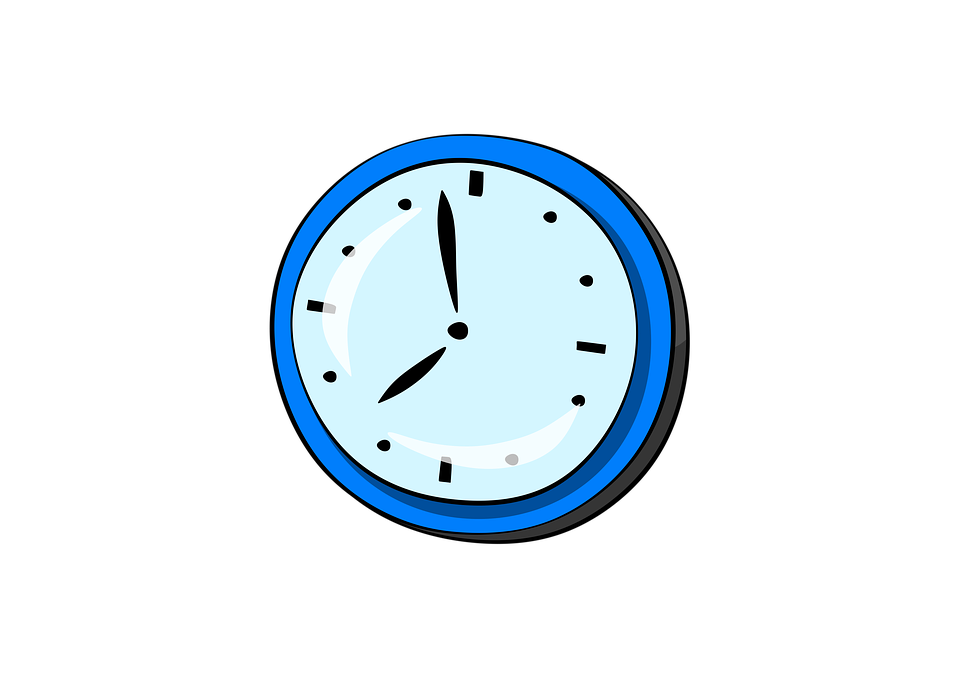 Blue Wall Clock Illustration PNG image