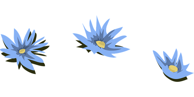 Blue Water Lilies Illustration PNG image