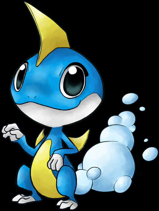 Blue Water Pokemon With Bubbles PNG image