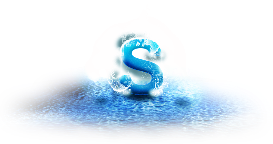 Blue Water Splash Letter S PNG image