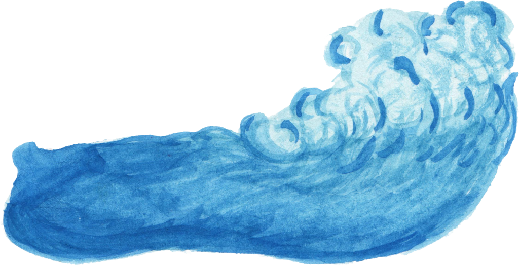 Blue Watercolor Wave PNG image
