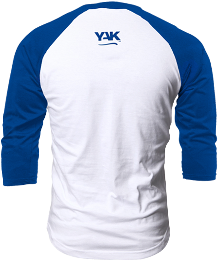 Blue White Long Sleeve Y A K Shirt PNG image