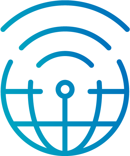 Blue Wifi Anchor Graphic PNG image