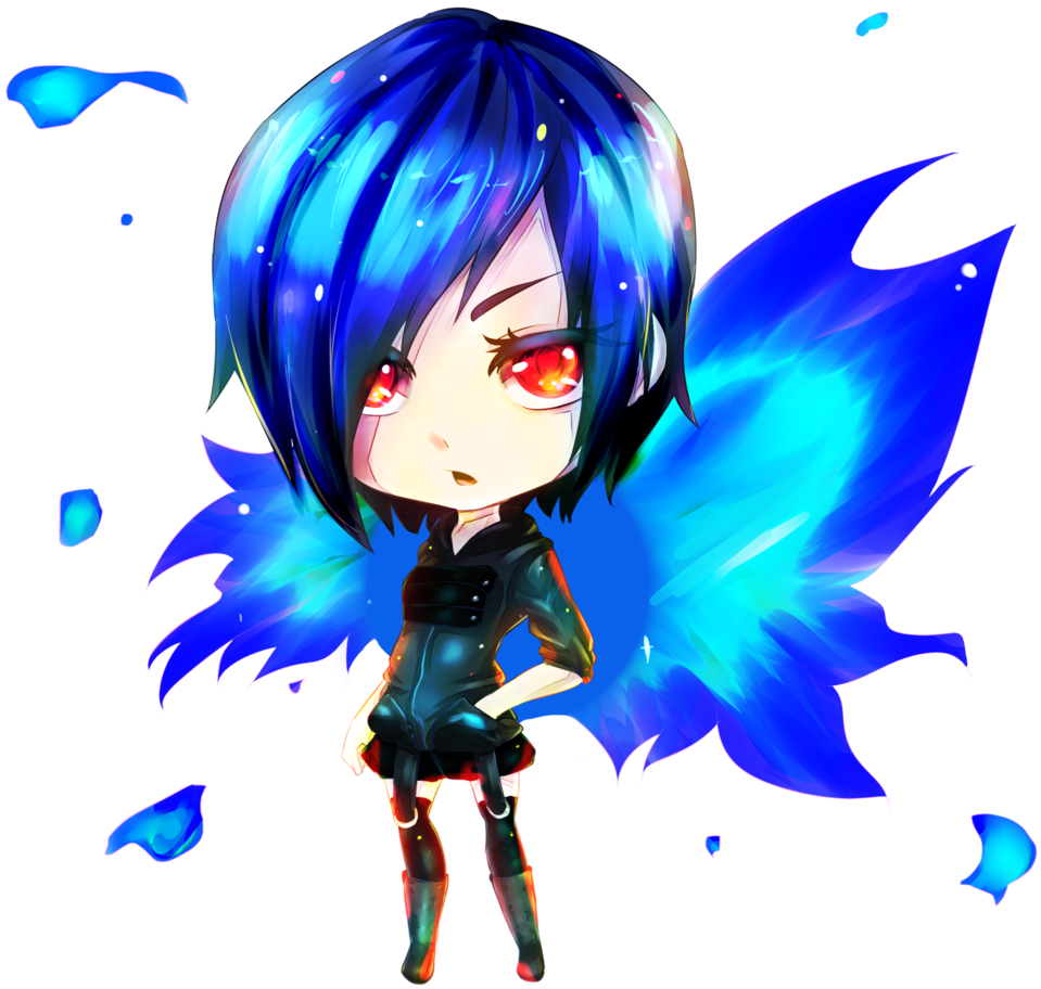 Blue Winged Anime Character PNG image