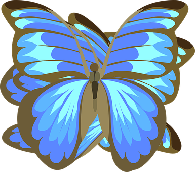 Blue Winged Butterfly Illustration PNG image
