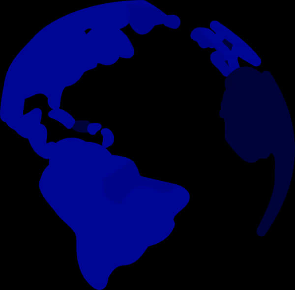 Blue World Map Silhouette PNG image