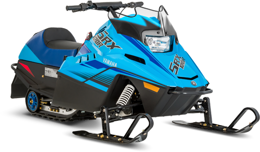 Blue Yamaha Snowmobile Profile View PNG image