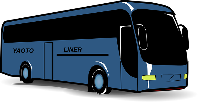 Blue Yaoto Liner Bus Vector PNG image