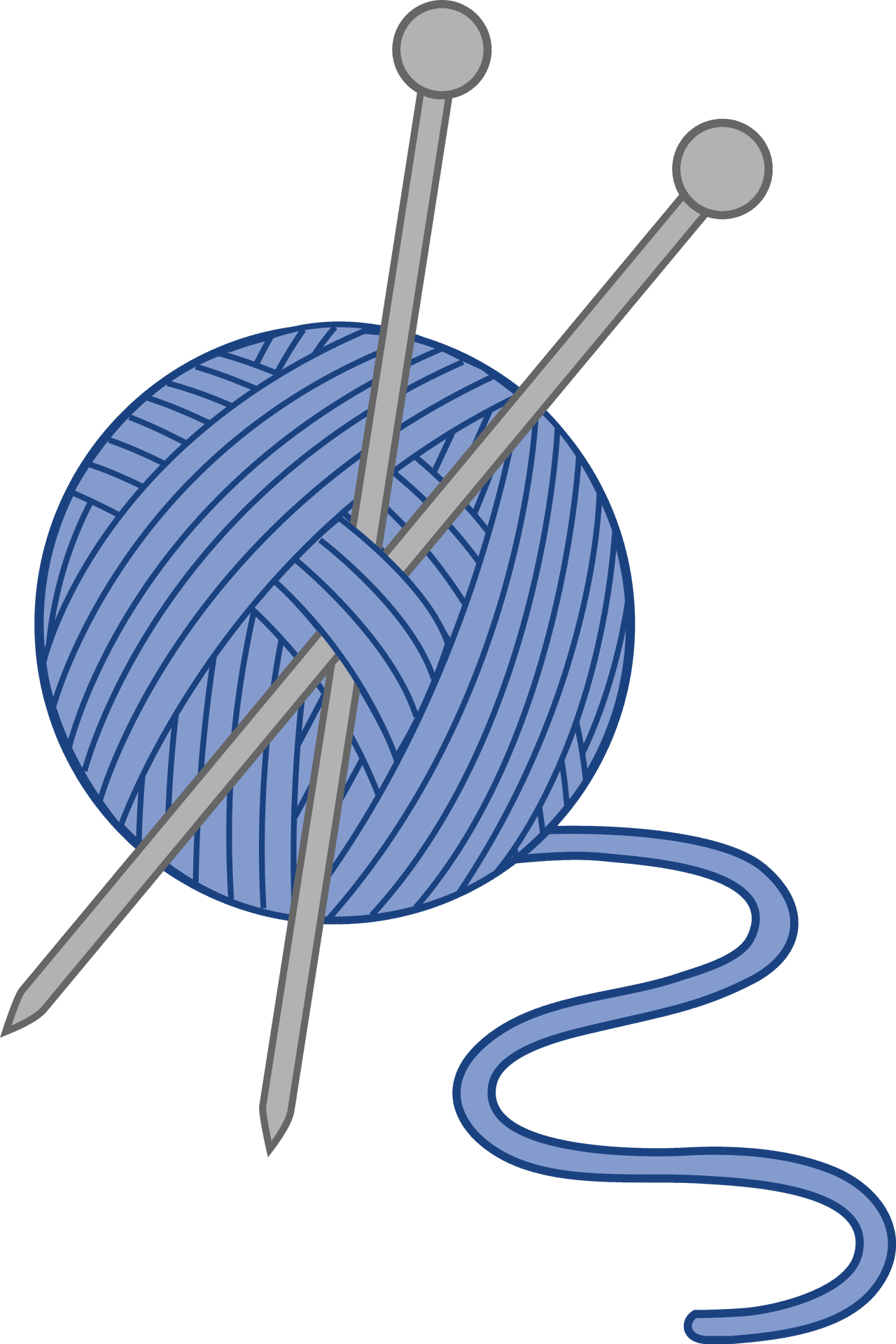 Blue Yarnand Knitting Needles PNG image