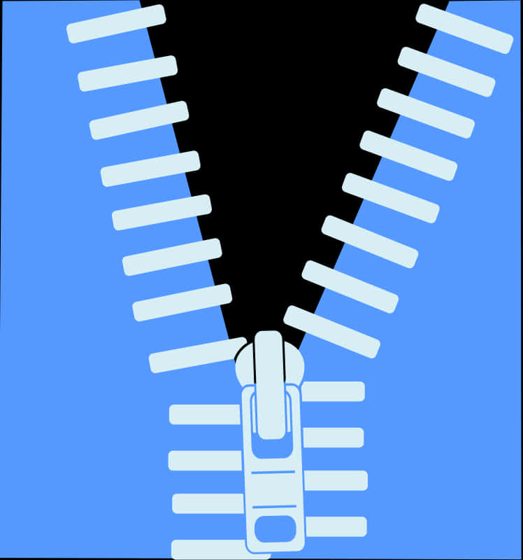 Blue Zipper Illustration PNG image