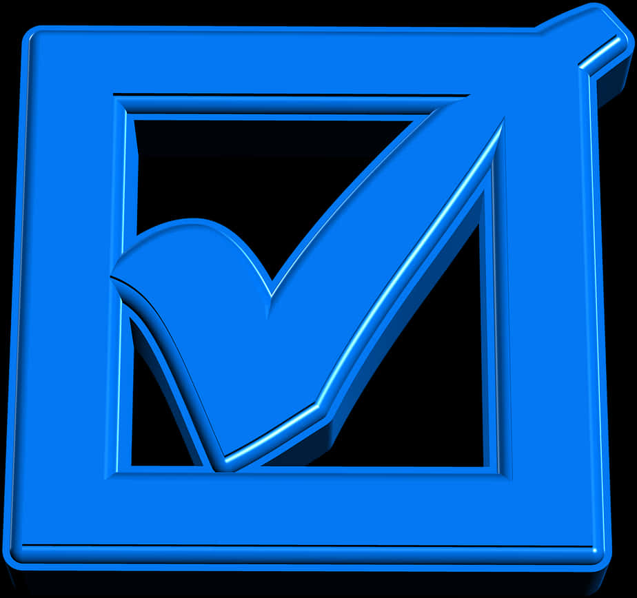 Blue3 D Check Mark PNG image