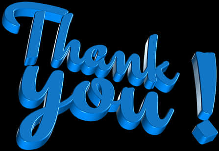 Blue3 D Thank You Text PNG image
