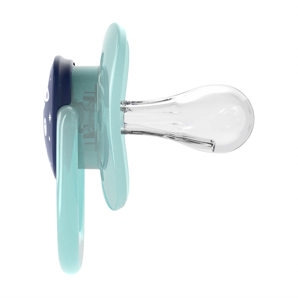 Blueand Clear Silicone Pacifier PNG image