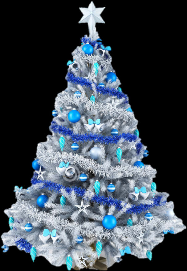 Blueand White Christmas Tree PNG image