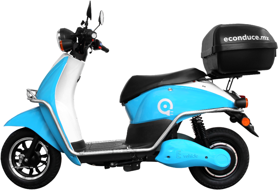 Blueand White Electric Scooter PNG image