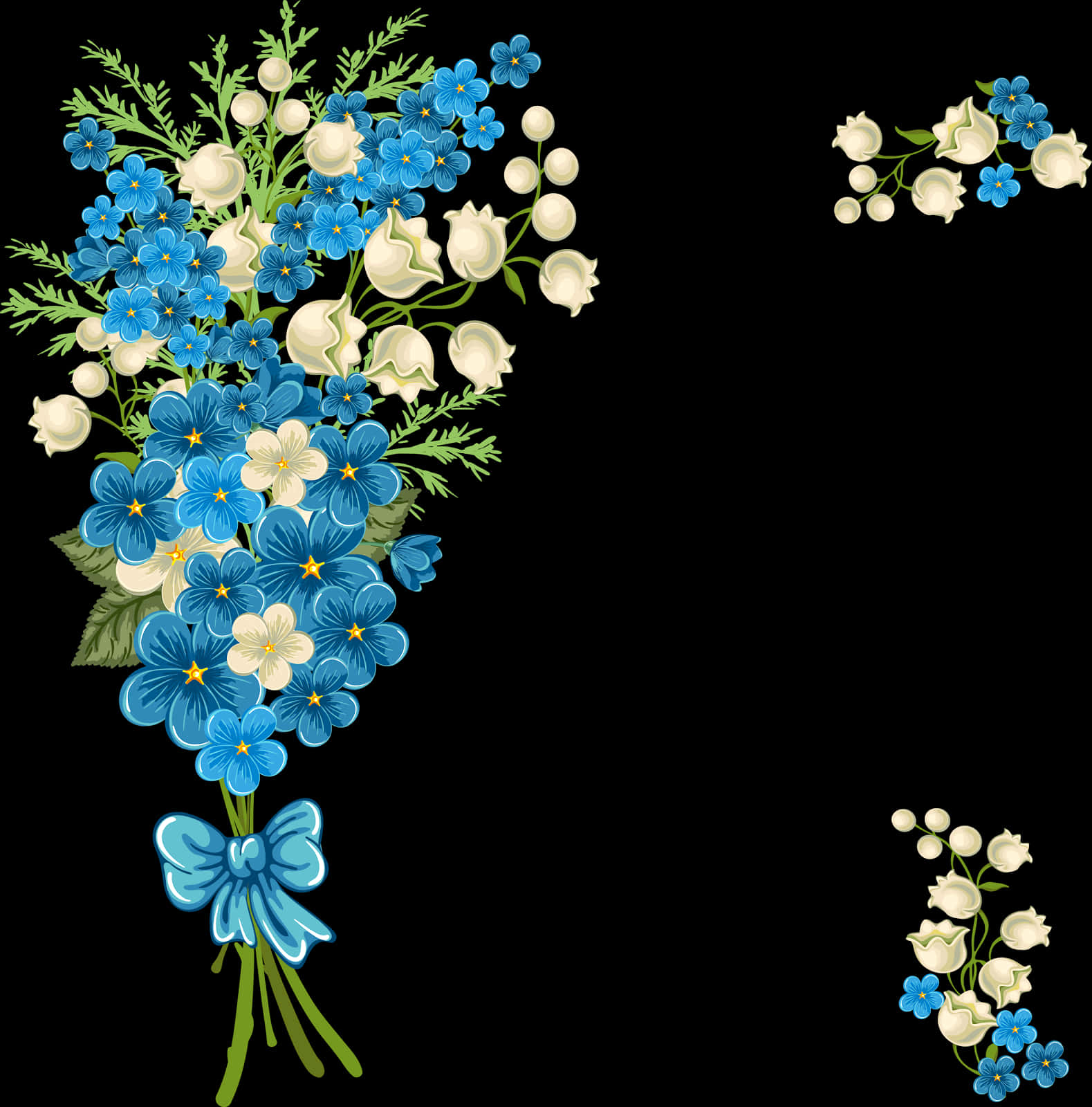 Blueand White Floral Arrangement PNG image