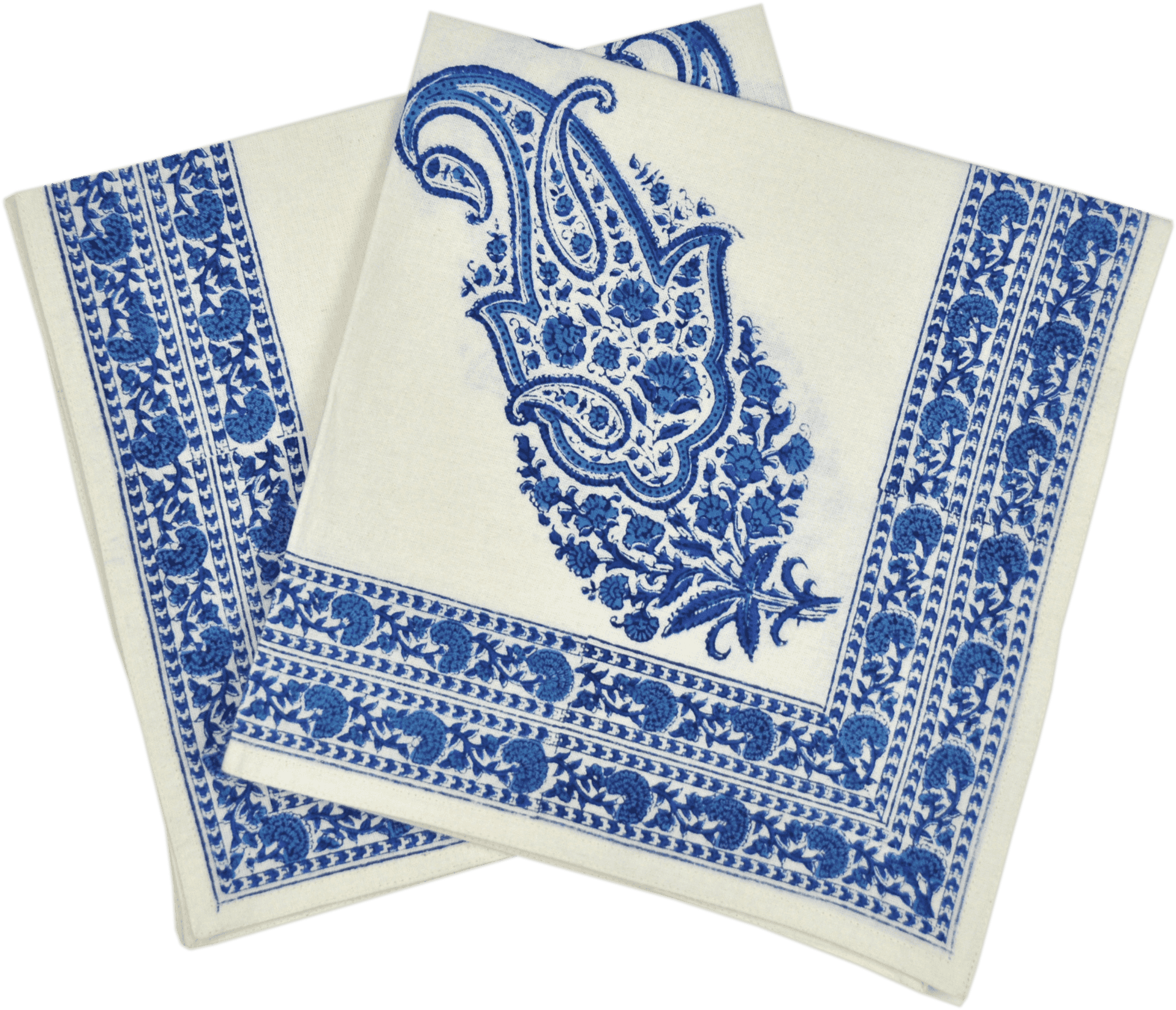 Blueand White Printed Napkins PNG image