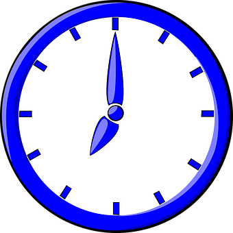 Blueand White Simple Clock PNG image