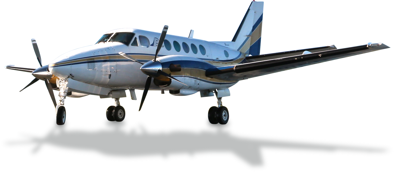 Blueand White Turboprop Aircraft PNG image