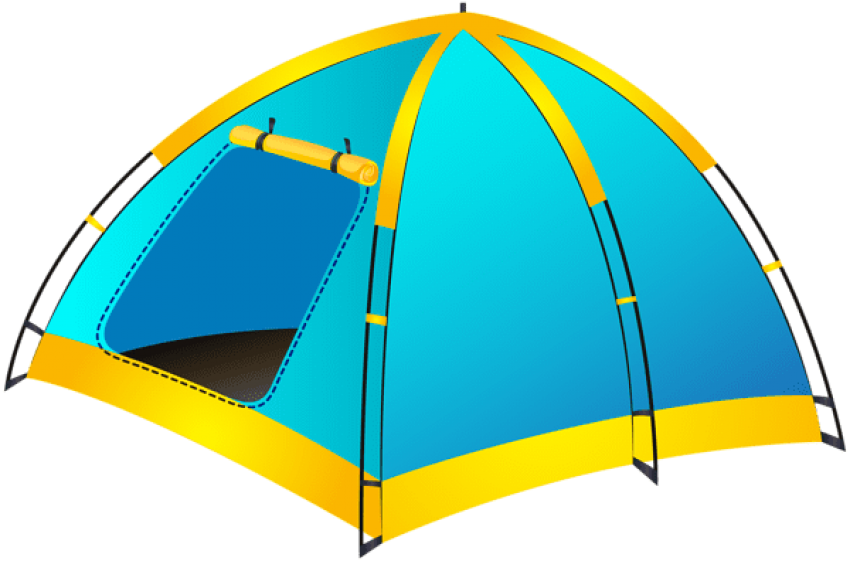 Blueand Yellow Camping Tent PNG image