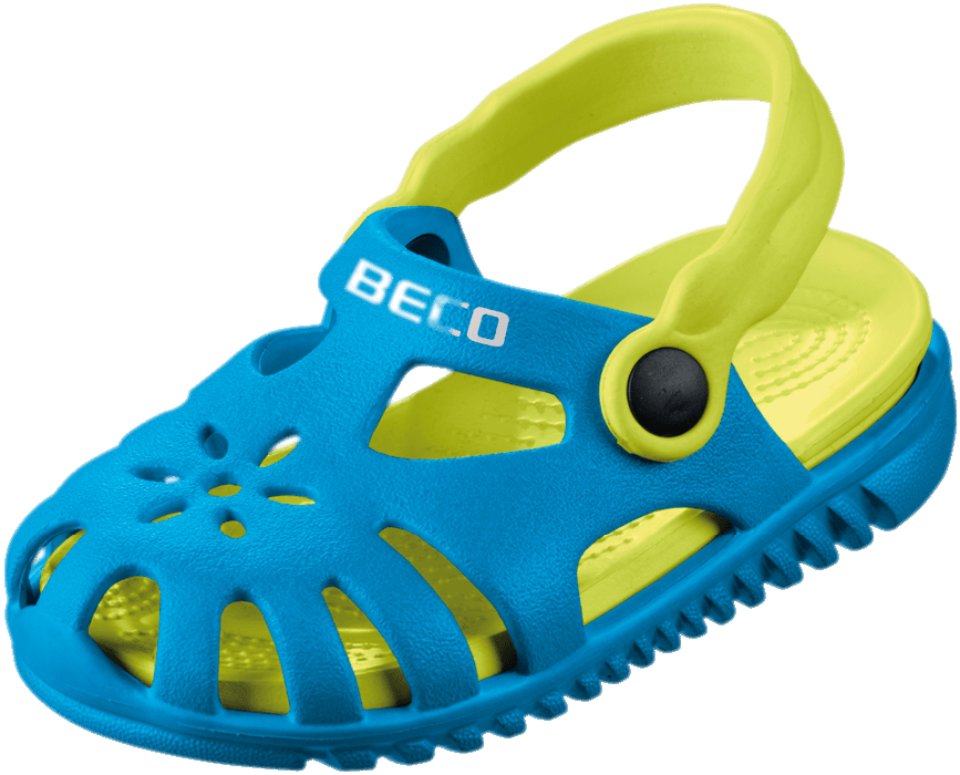 Blueand Yellow Childrens Sandal PNG image